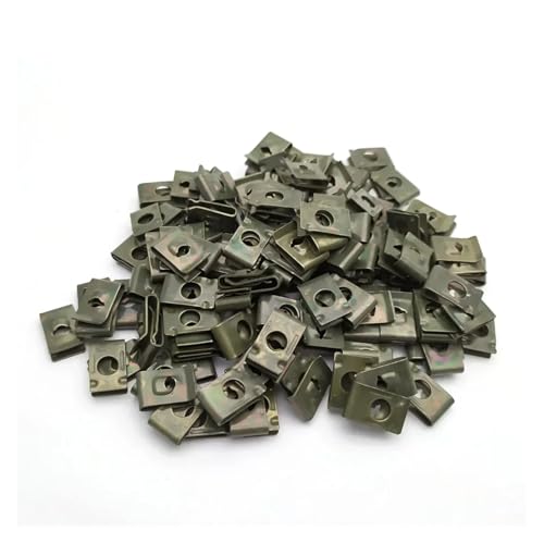 50個入りオートバイ用ネジまたはクリップ 車 スクーター モペット 電動自転車 プラスチックカバー 金属リテーナー セルフタッピングネジ U型クリップ M4 M5(Clips (50pcs))