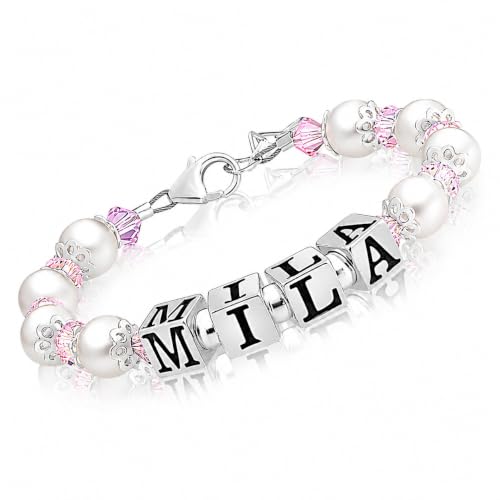 Image of Baby Crystals White Pearl Crystal Bracelet for Girl | Littel Girl Jewelry