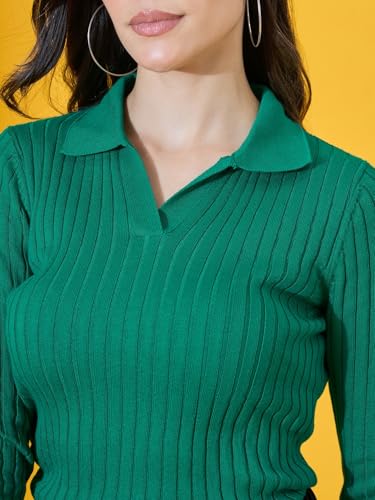 Image of 98 Degree North Women Spread Collar Sweater-G1165-BROWN