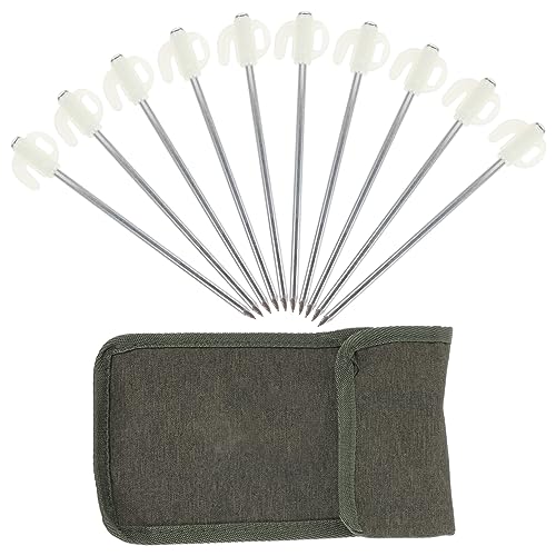 Toddmomy 1Set Tent Stakes Camping Accessories with Oxford Storage Bag Durable Ground Pegs for Outdoor Tents Easy to Drive and Remove Wind Resistant