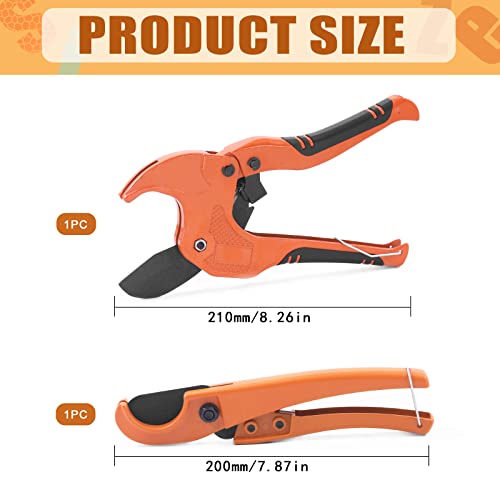 Tanstic 2Pcs Ratchet Pvc Pipe Cutter Tool And Pex Straight Cut Pipe Cutter, Ratchet-Type Pipe Cutter One-Hand Fast Pipe Cutting Tool Pex Tube Cutter Pex Pipe Cutter For Pipe Cutting (1-5/8" & 1-3/8") #TOP1