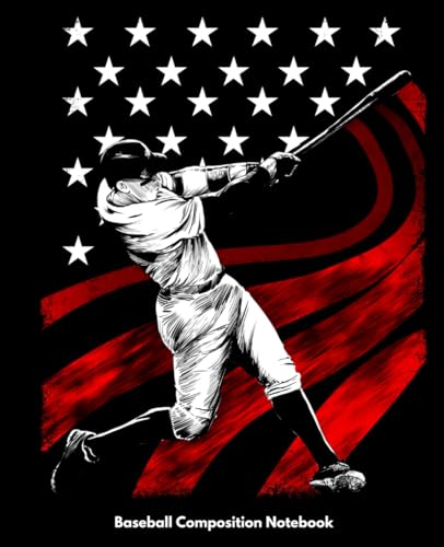 Carnet de composition de baseball à larges lignes pour l'école avec 100 pages