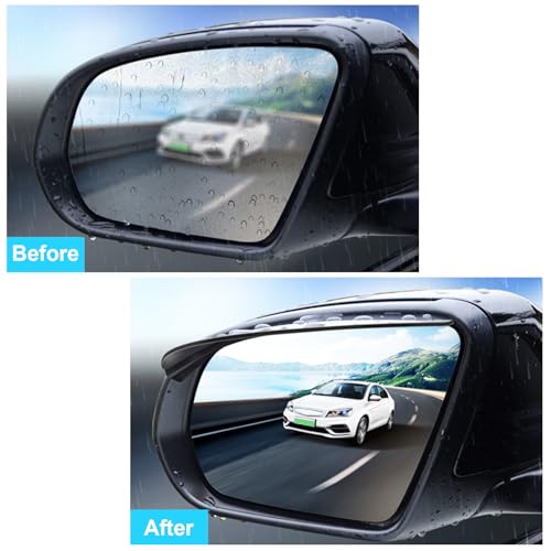 Suvnie 2 PCS Car Rear View Mirror Rain Visor Guard, Carbon Fiber Automotive Rear View Side Mirror Rain Eyebrow, Universal Vehicle Side View Mirror Rain Cover for Car Truck SUV (Carbon Fiber) - Thumbnail 4