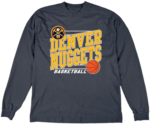 Blue 84 Denver Nuggets NBA Officially Licensed Long Sleeve T-Shirt Throwback, Medium Team Color