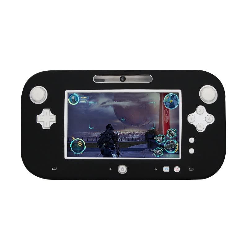 Silicone Rubber Case for Wii U Console Protector Ultra Soft Gel Cover Skin Shell-Black