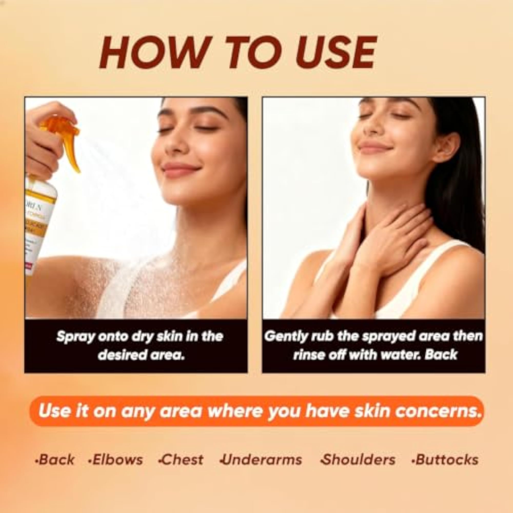 Peel Shot Kojic Acid Turmeric Body Exfoliator Spray