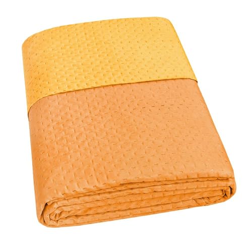 Colcha reversible ligera colcha suave mod. colcha fruta 1 plaza naranja