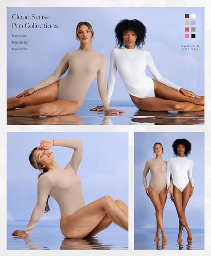Popilush Long Sleeve Body Suits Womens Turtle Neck Shapewear Bodysuit Seamless Tank Tops Thong Body Suits2