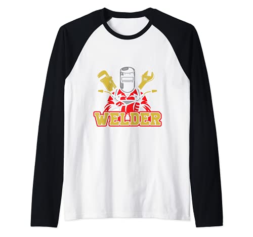Welder Engineer Tools Fabrication Engineering Welding Raglan Baseball Tee, Black