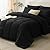 CozyLux King Size Comforter Set - 7 Pieces Bed in a Bag Set Black King, Complete Bedding Sets Bed Set for All Season with Comforter, Flat Sheets, Fitted Sheet, Pillowcases & Shams