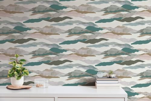 Papier peint pour masquer imperfections mur intissé bleu gris Profhome
