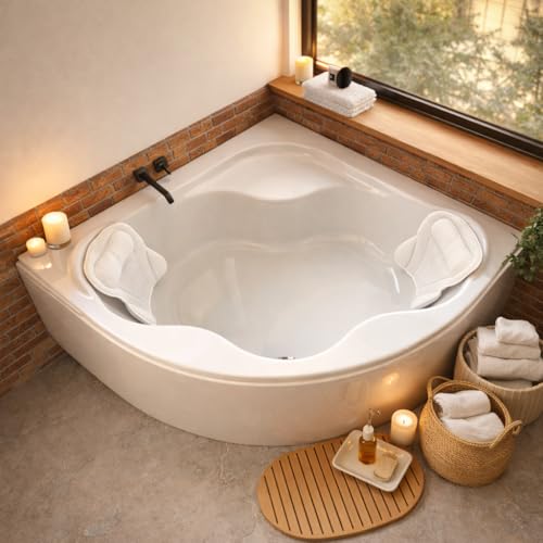 ECOLAM Baignoire d'angle symétrique SELMA 150 x 150 cm...