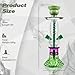 SERdeerCH 2-Hose Small Green Glass Hookah Set - Portable Water Shisha Pipe