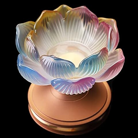 Diwali Diya Vilakku for Puja Pooja Ghee Lamp Tealight Candle Holder Indian Puja Oil Butterlamp Lotus Diya for Diwali Pooja Buddhist Altar Supplies for Temples Deepawali Decoration Gift Cover