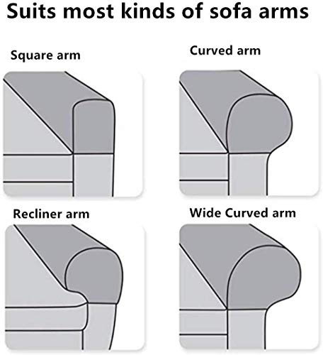 Sxning Stretch Armrest Covers Spandex Arm Covers For Chairs Couch Sofa Armchair Slipcovers For Recliner Sofa 2Pcs (Coffee) #TOP1