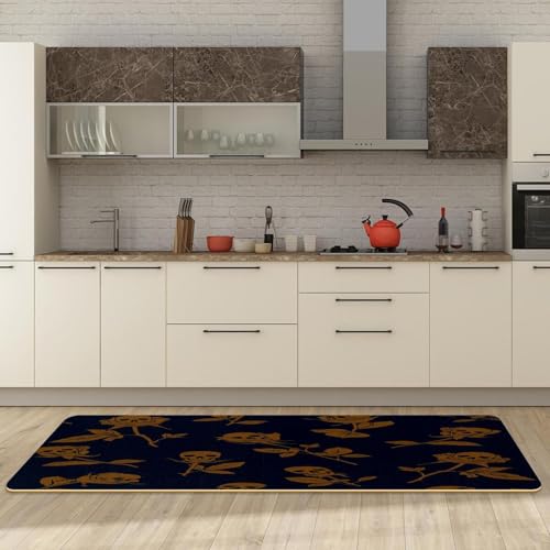 2 alfombrillas de cocina con calaveras y rosas lavables 6