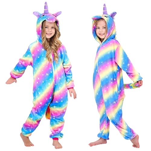 Vcumter Unicorno Pigiama Intero Pigiameria Bambini Onesies Sleepwear Cosplay Costume