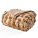 EMME Faux Fur Throw Blanket Tie Dye Brown - Big Bubble Rabbit Cozy Blanket for Couch, Small Fluffy Fuzzy Cozy Blanket, Thick Furry Plush Shaggy Blankets, 650GSM, 50x60 Inches