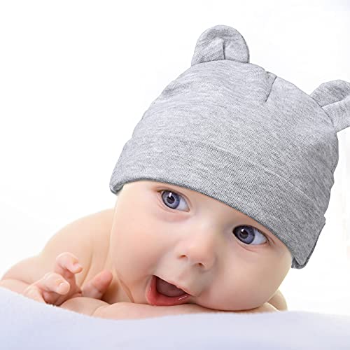 8 Pieces Newborn Baby Hats And Mittens Set, Cute Bear Ears Beanies Infant Beanie Hats No Scratch Baby Mittens Unisex Infant Mitten Gloves For 0-6 Months Baby Boys Girls #TOP3