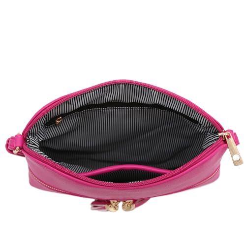 Image of DELUXITY Lightweight Medium Crossbody Bag with Tassel