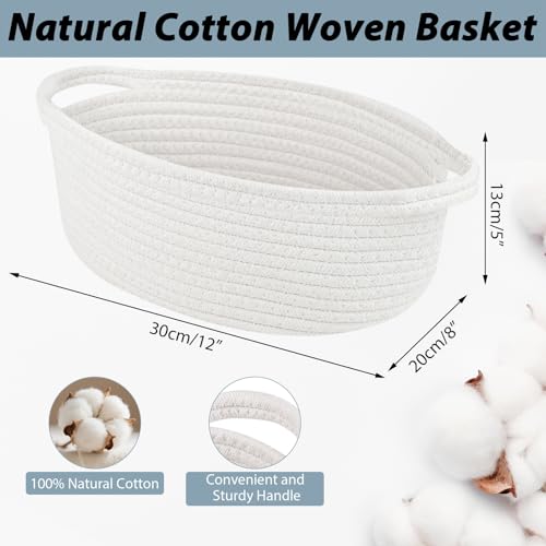 Image of woric Small Gift Basket Empty 12 inchX 8 inch X 5 inch Cotton Woven Basket for Gifts