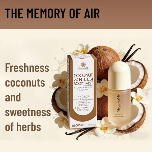 Image of Coconut Vanilla Body Spray for Women, Paraben & Phthalate Free, Vegan & Cruelty-Free Gentle Fragrance Mist, Quick Dry Non-Greasy Scent Spray, 3.38 fl oz