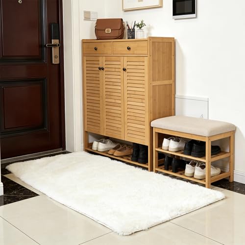 Tapis de sol grand blanc facile à entretenir et lavable 210x150