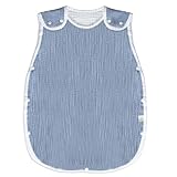 (ケラッタ) イブル スリーパー 赤ちゃん ガーゼ 綿100％ ベビー用 新生児 春 夏 通年 寝たまま着せられる 0～4歳まで (ブルー)