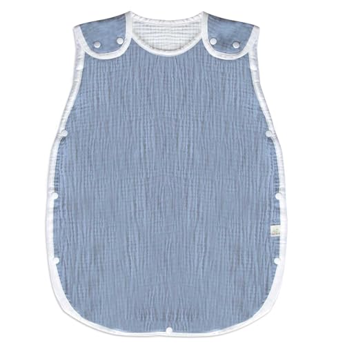 (ケラッタ) イブル スリーパー 赤ちゃん ガーゼ 綿100% ベビー用 新生児 春 夏 通年 寝たまま着せられる 0〜4歳まで (ブルー)