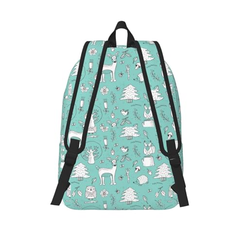 Llama Alpaca green print Duffel Bag, Lightweight Duffel Bag, Casual Backpack, 17.7 x 6.3 x 12.2 inches3