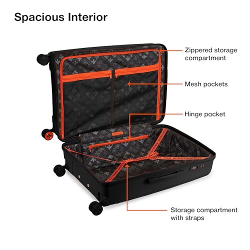 Image of Nasher Miles Coorg Hard-Sided Polypropylene Luggage Set of 2 | 55cm & 65cm | 8 Wheels Small & Medium Trolley Bag for Travel | Suitcase (Black)