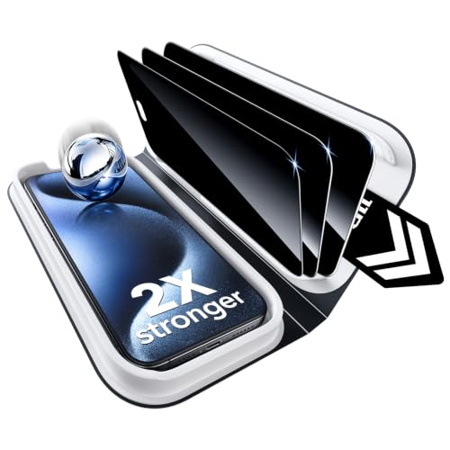 Image of ESR 3 Pack for iPhone 15 Pro Max Privacy Tempered Glass, Classic