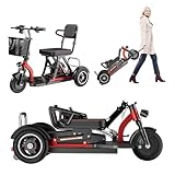 Mobility Scooters for Adults,Foldable Lightweight 3-Wheel Mobility Scooter - Up to 45km Battery Life - Comfortable Seat - Ideal for Elderly & Disabled