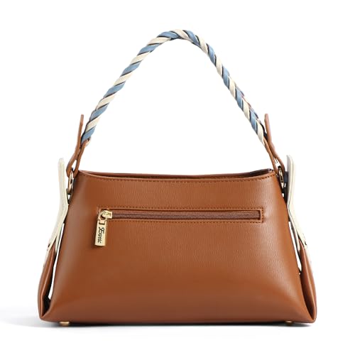 Image of EXOTIC Noire Twist Structured Handbag with Braided Handle & Multi-Compartment Design
