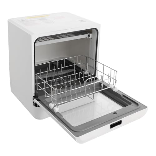 Image of Portable Countertop Dishwasher, 800W Mini Dishwasher 15.35 * 16.92 * 18.11in Dish Washing Machine with 4 Functions, 52dB Ultra-Quiet for Small-Sized Houses (White-6)
