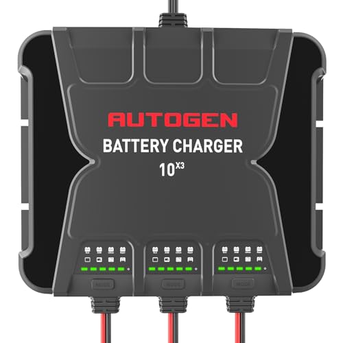 3-Bank Smart Marine Battery Charger, 12V 30A Waterproof