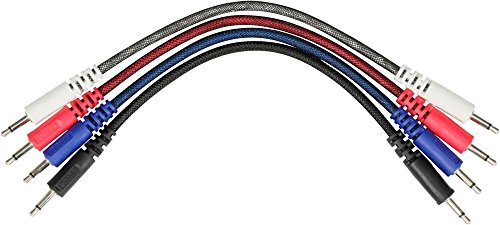 Pig Hog Solutions - 4 Pack of 3.5 mm Interconnect Mono Patch Cables 8 in.