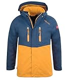 Isolierend Trollkids Kinder Bryggen wasserdichte winddichte 3in1 Jacke, Mystikblau/Goldgelb, Größe 164