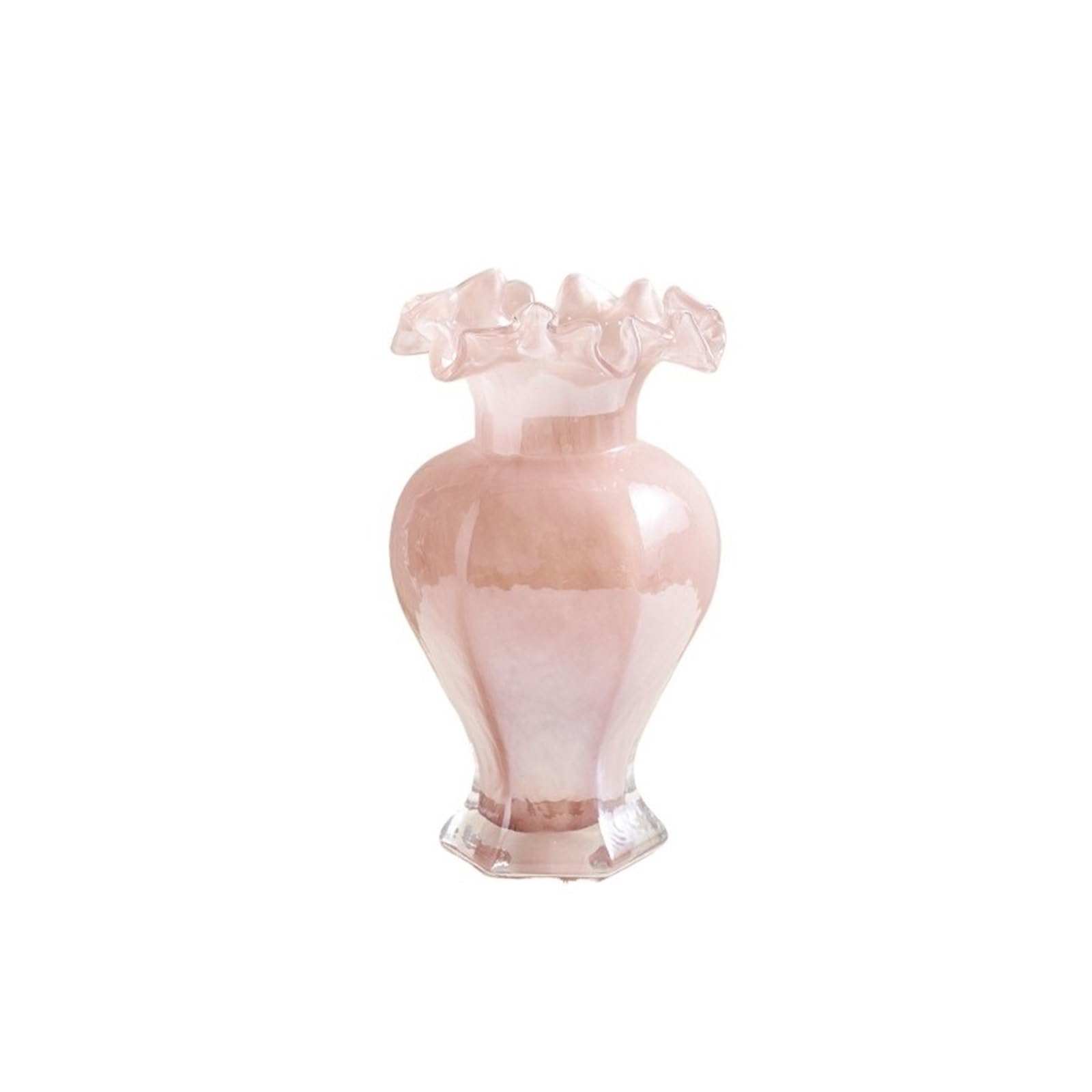 Modern 23cm Tall Vases Decorative Glass Vase for Home Living Room, Table Centerpiece Centerpieces(Pink)