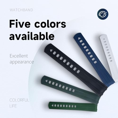 Bracelet montre plongée 20mm caoutchouc fluoré incurvé ultra résistant - 3