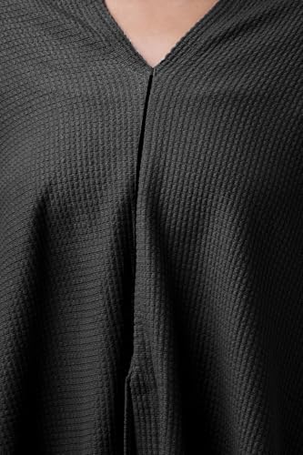 Image of Zelena Cotton Bamboo Blend Premium Nursing Cover for Breastfeeding | Breastfeeding Cover for Mothers | Feeding Shawl for Mother | Feeding Cloth | Breathable Nursing Covers | Poncho for Mom (Black)