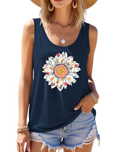 GUNEST Sleeveless Tank Tops for Women Summer Tunic Loose Fit Casual Shirts