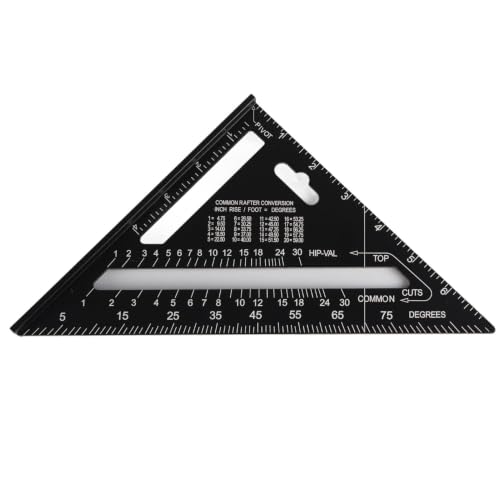 Regla triangular 7 pulgadas aluminio negro oxidado miniatura 1