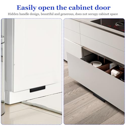 Image of PRETYZOOM Foot Pull Cabinet Handle Carbon Steel Hidden Toe Pull for Kitchen Trash Drawer Hands-Free Easy Installation