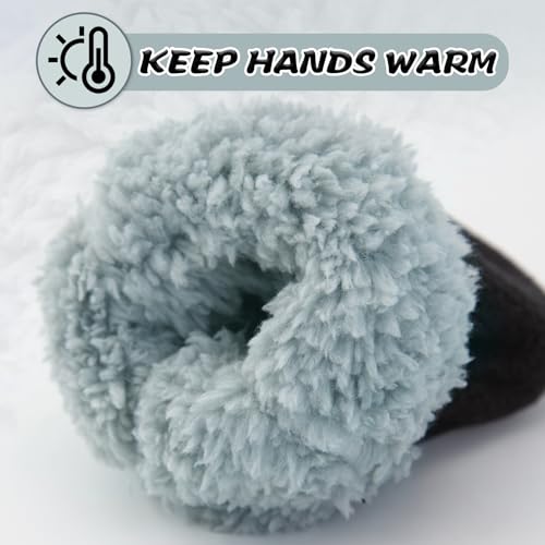 Image of BAVST Baby Toddler Winter Mittens Girls Warm Fleece Lined Gloves Kids Sherpa Lined Mittens for Boys