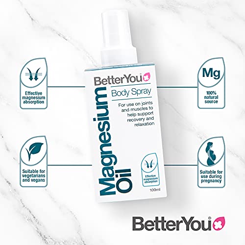 Betteryou Magnesium Oil Body Spray - Supports Natural Muscle Recovery And Function - Helps Your Skin Soak In Calcium - Effective Absorption For Strong Bones With Great Flexibility - 3.38 Oz #TOP2