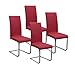 BEAUTEX Jersey Stuhlhussen Sets, elastische Stretch Husse Baumwolle Bi-Elastic, Farbe wählbar (Bordeaux 4er Set)