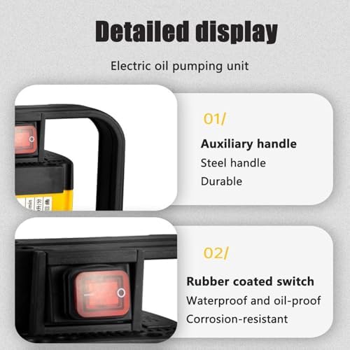 Heavy-Duty Electric Fuel Transfer Pump - Multipurpose Diesel Extractor & Suction Barrel Pump for Efficient Fuel Transfer, Self-Leveling Aluminum Design, Perfect for Garage & Industrial Use