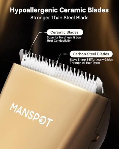 Image of MANSPOT Manscape Hair Finishing Trimmer for men, Men's Shaverand Razor (Gold) Valentine's Day Gifts for Him Perfect for Husband Boyfriend, Birthday Gifts for Friends Dad and All Men