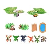 BAZEITFLOW 1セット蛙魚塘 リアルな蛙の装飾 チュア池風景用フィギュア ガー